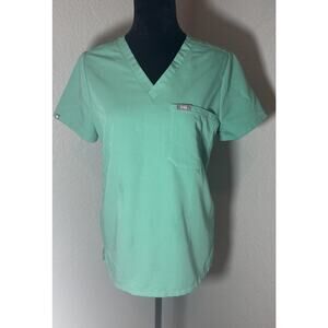 FIGS Catarina One-Pocket Scrub Top Surgical Fresh Aqua Size Small